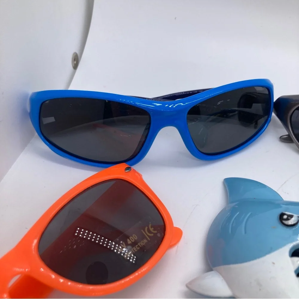 7 Boys Sunglasses Novelty Batman Shark Neon Preowned